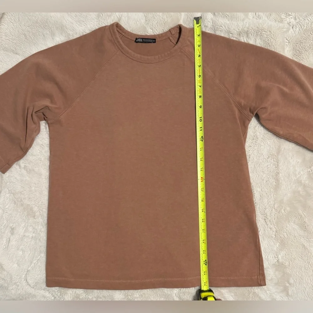 Zara Women's Tan Long Sleeve Top - Picture 6 of 8